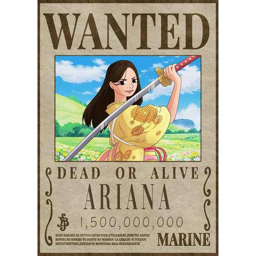 Poster Numérique Wanted One Piece Personnalisé