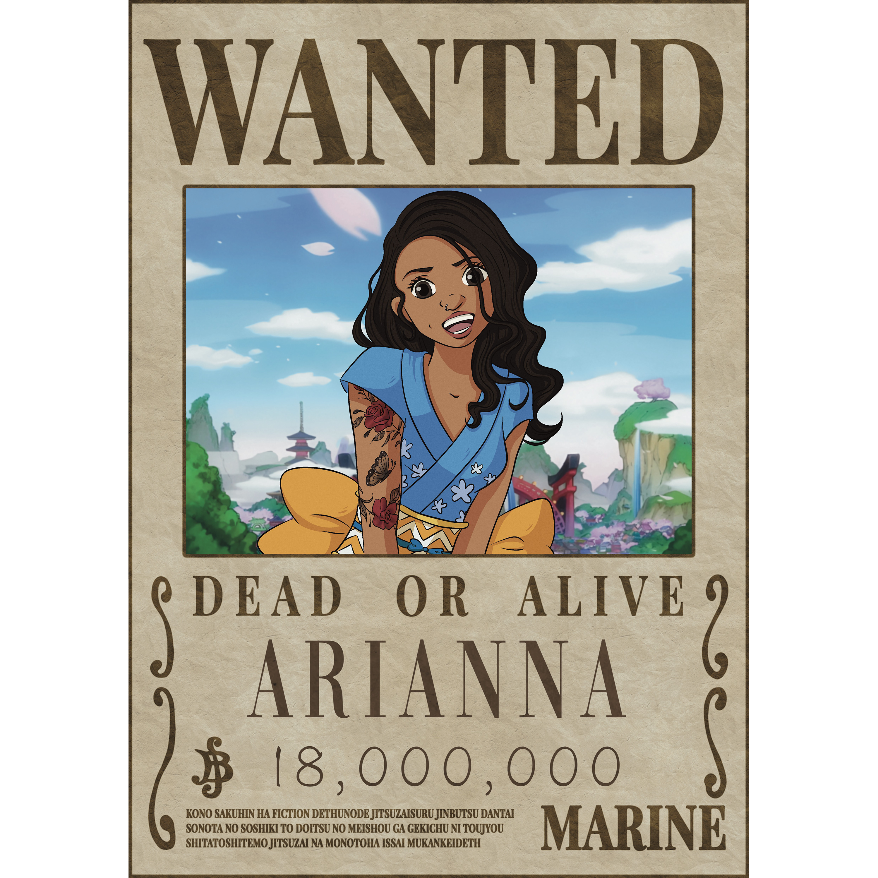 Poster Imprimé Wanted One Piece Personnalisé