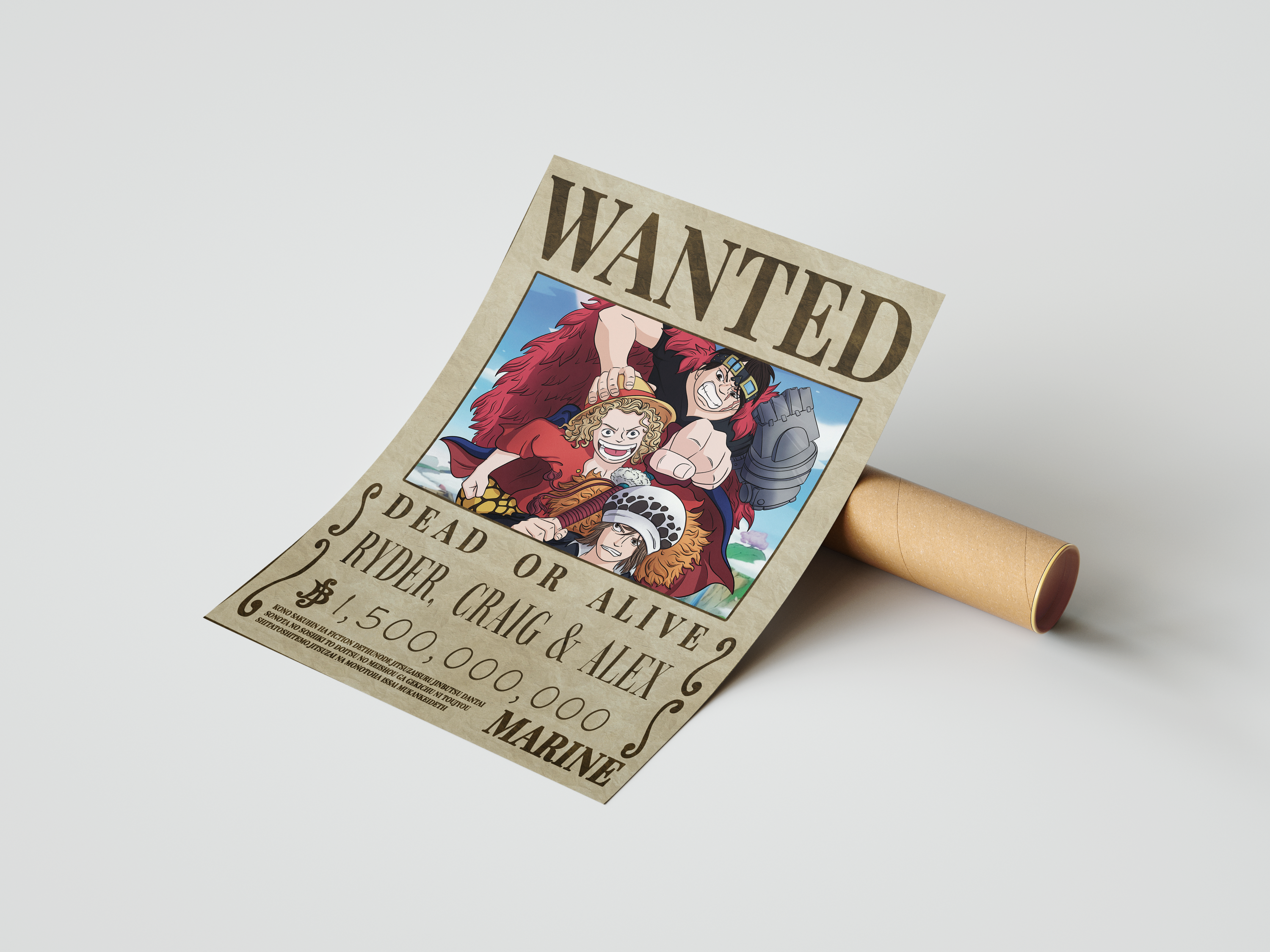 Poster Imprimé Wanted One Piece Personnalisé